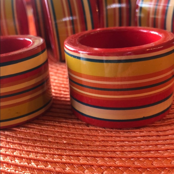 Colorful Striped Napkin Rings - Picture 2 of 3